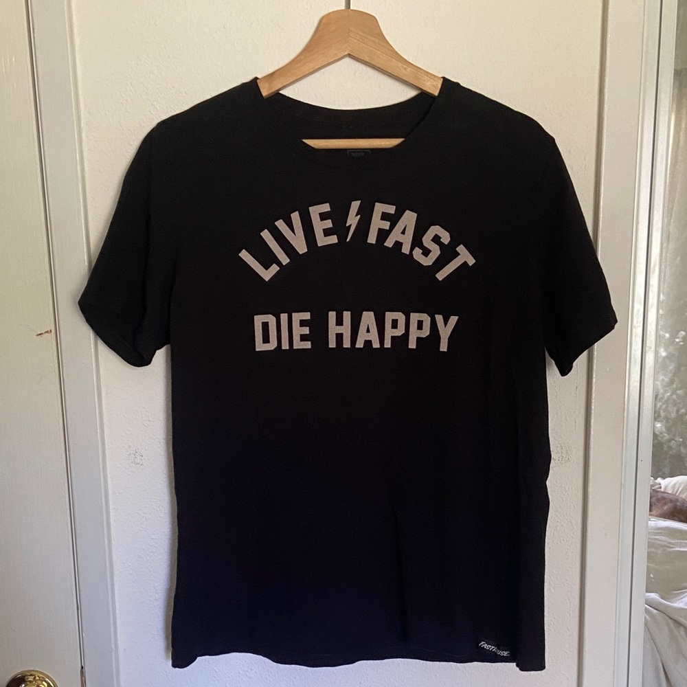 Women’s Fasthouse Live Fast Die Happy Black T-Shirt